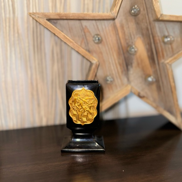 Vintage Chinese Black LAQUERWARE Gold Gilt Vanity or desk Set - Picture 12 of 15